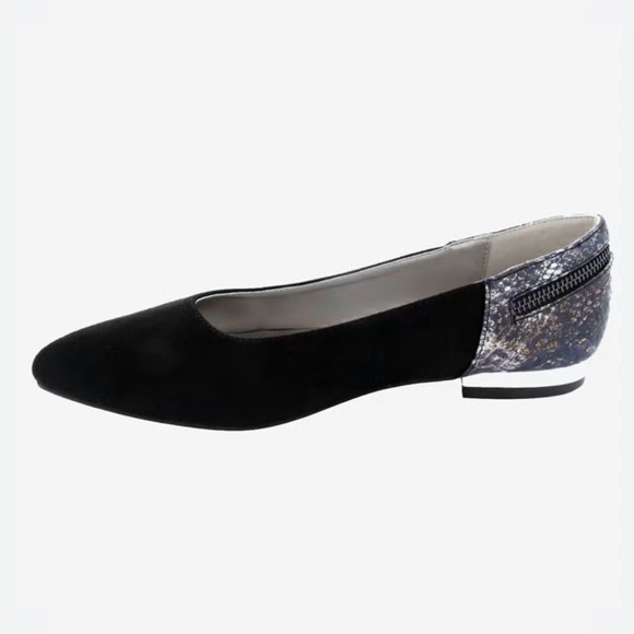 Bellini Black and Silver Women's Flats - Picture 2 of 8